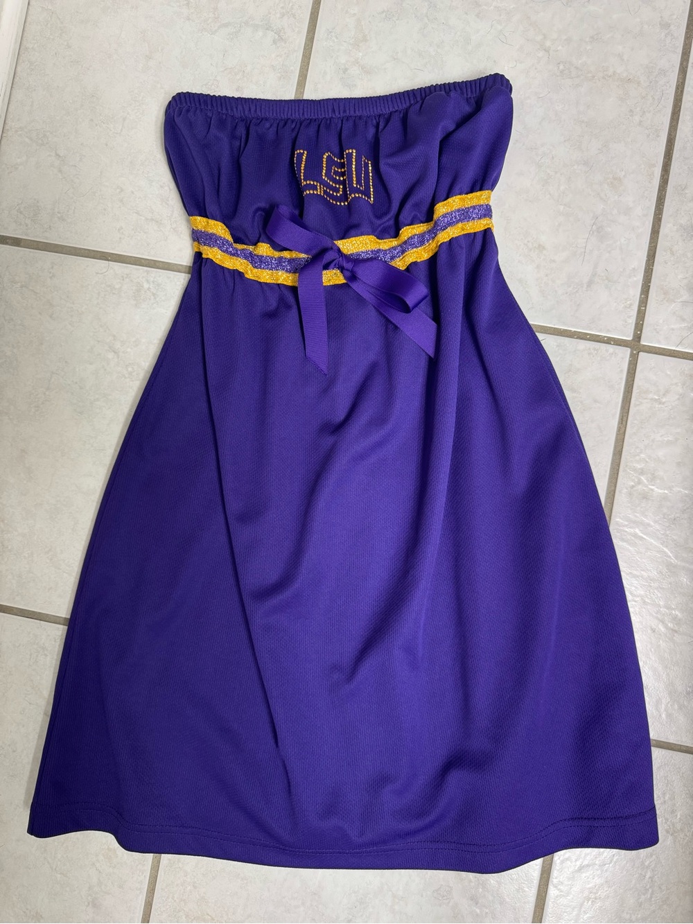 LSU purple strapless tube dress